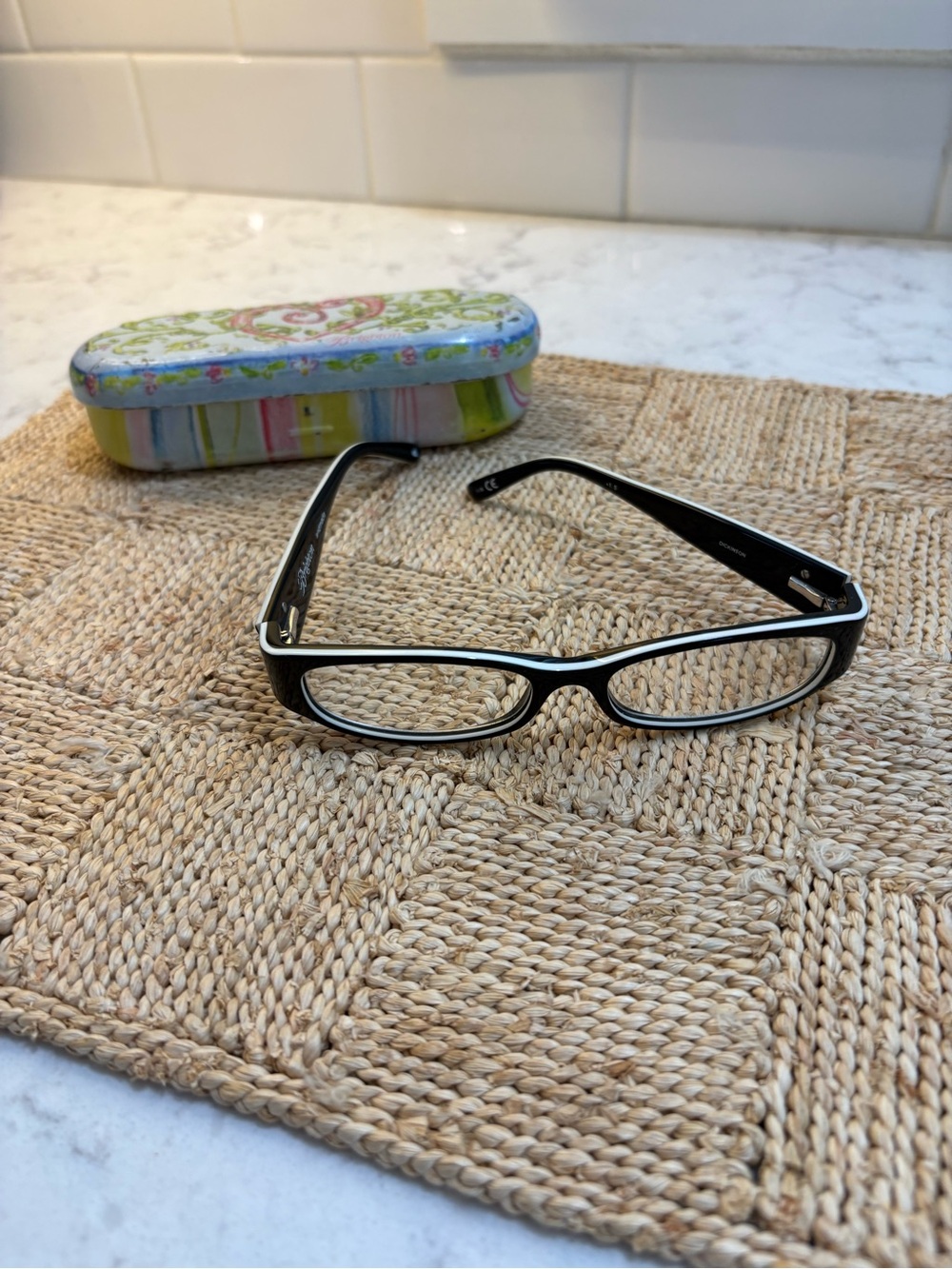 Brighton Black 1.5 Reading Glasses with Decorative Case